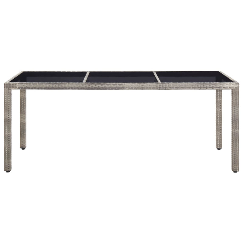 vidaXL Garden Table Grey 190x90x75 cm Poly Rattan