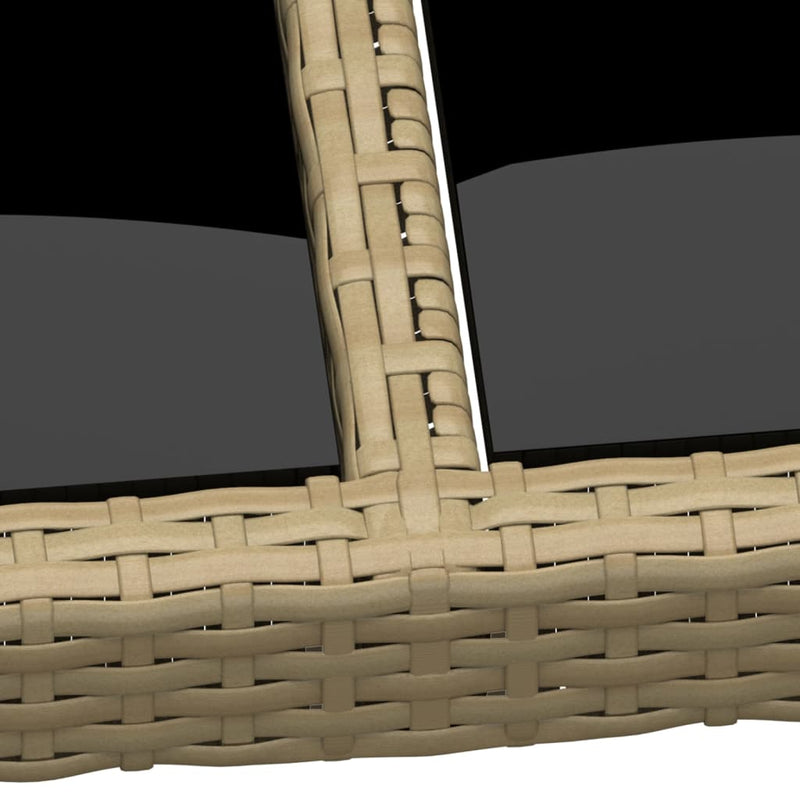 vidaXL Garden Table 190x90x75 cm Tempered Glass and Poly Rattan Beige