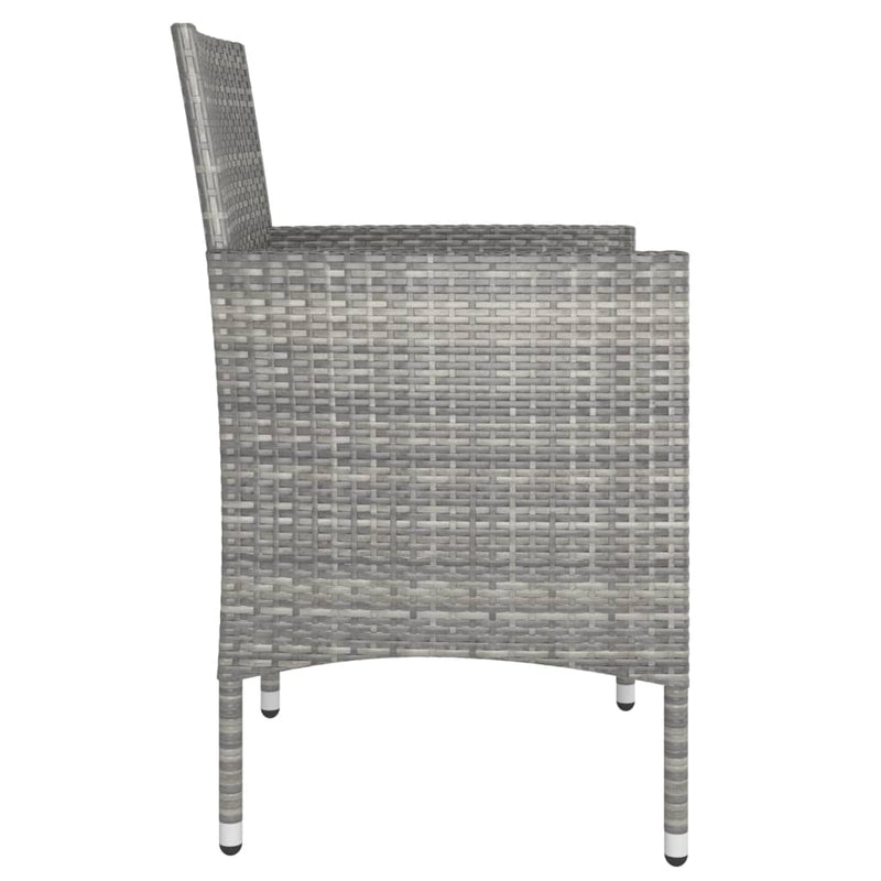vidaXL 4 Piece Garden Chair and Stool Set Poly Rattan Grey