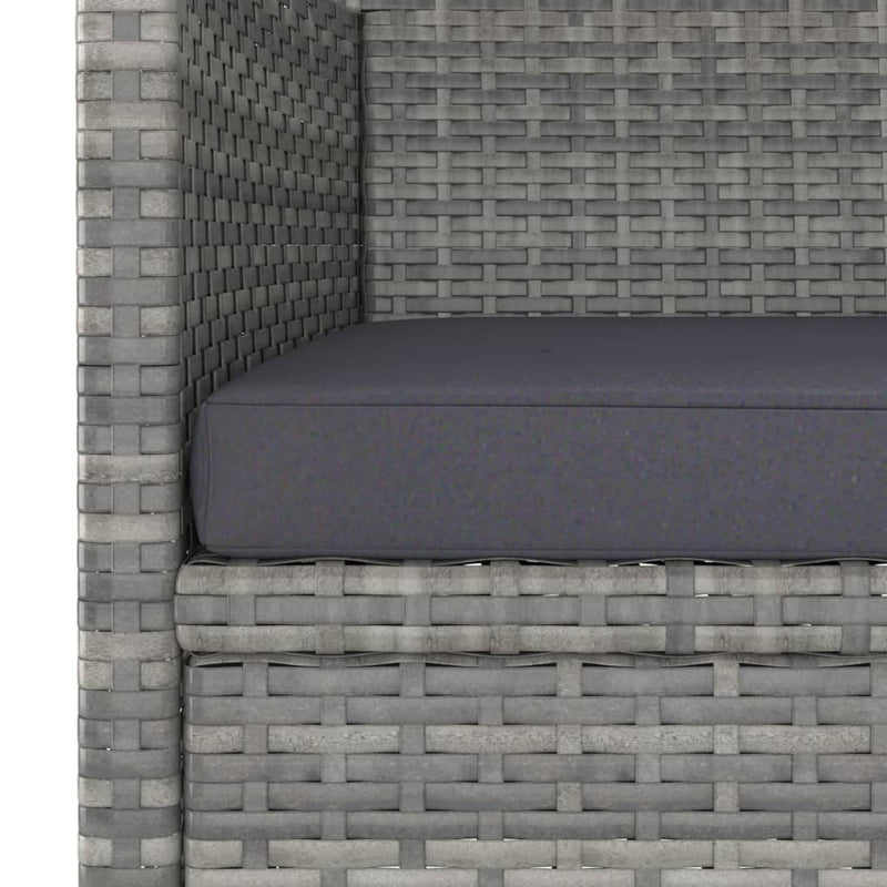 vidaXL 4 Piece Garden Chair and Stool Set Poly Rattan Grey