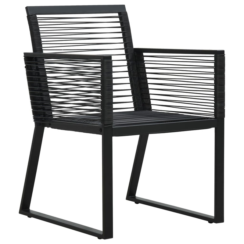 vidaXL Garden Chairs 4 pcs Rope Rattan Black