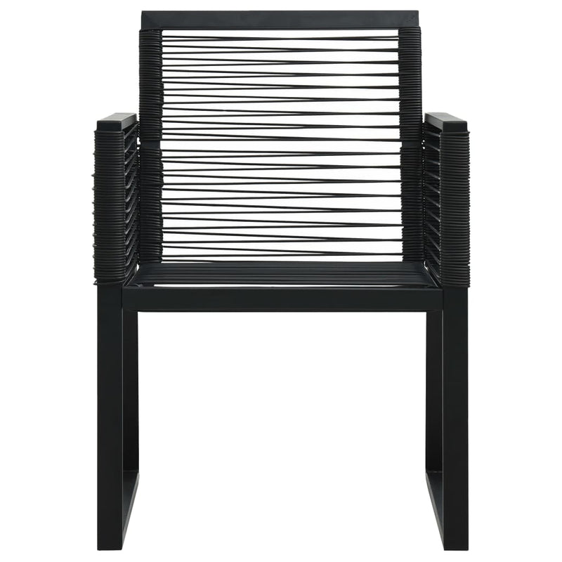 vidaXL Garden Chairs 4 pcs Rope Rattan Black