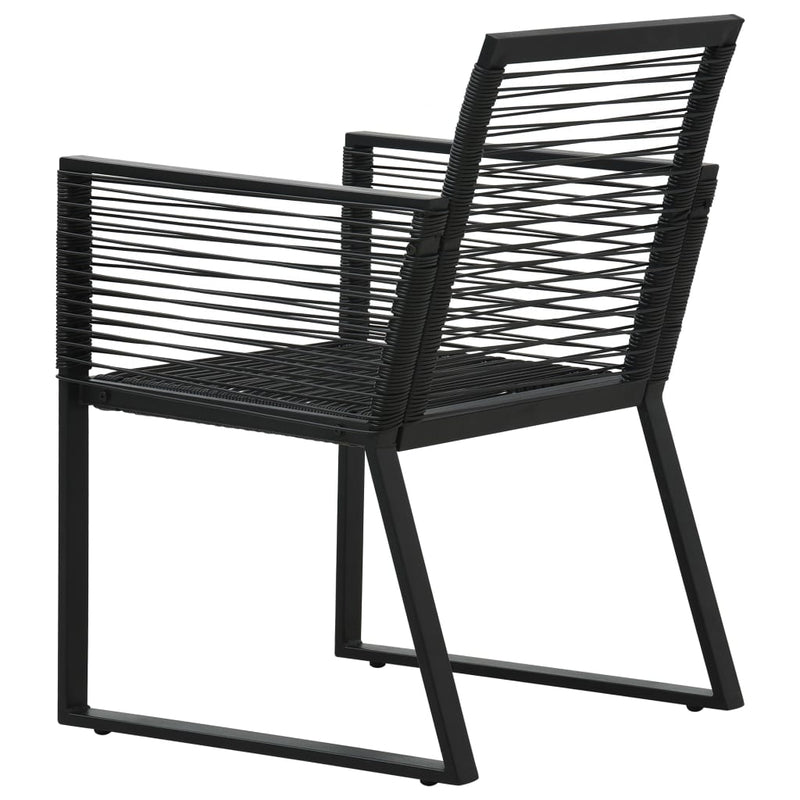 vidaXL Garden Chairs 4 pcs Rope Rattan Black