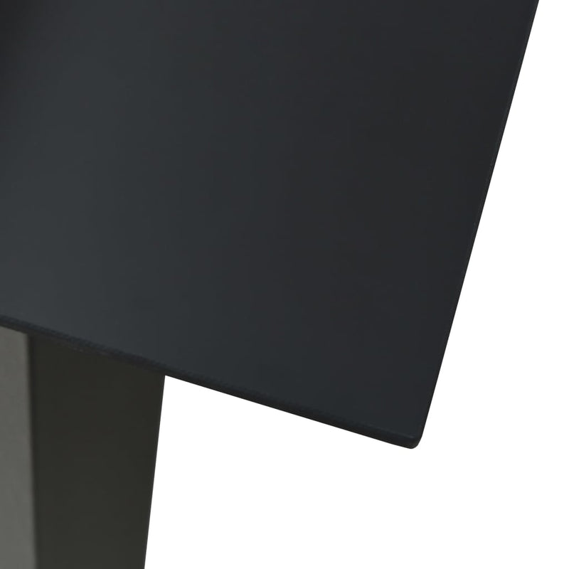 vidaXL Garden Dining Table Black 80x80x74 cm Steel and Glass