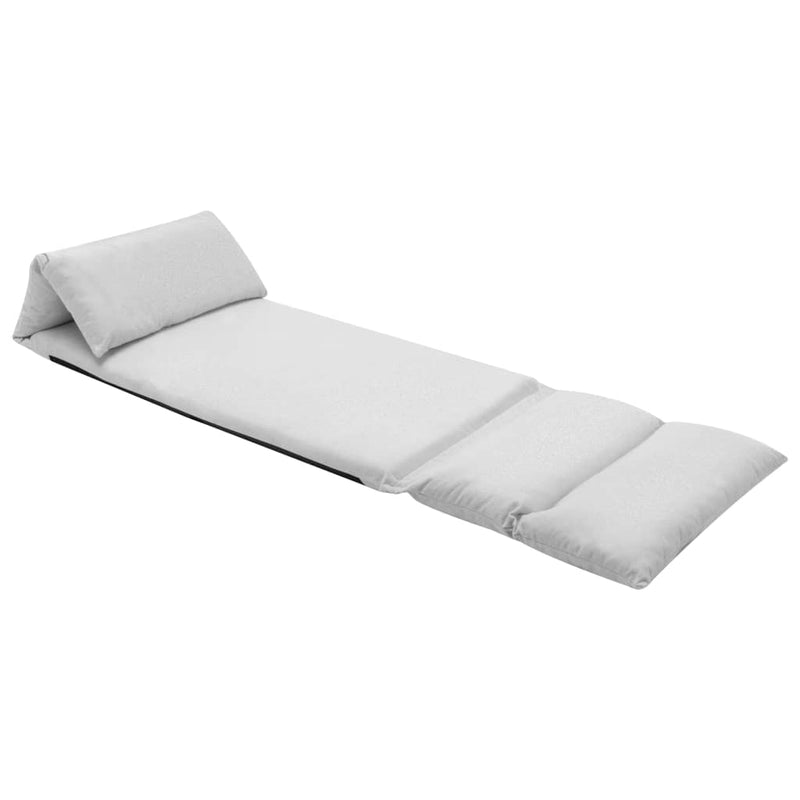 vidaXL Folding Floor Chair Light Grey Microfibre