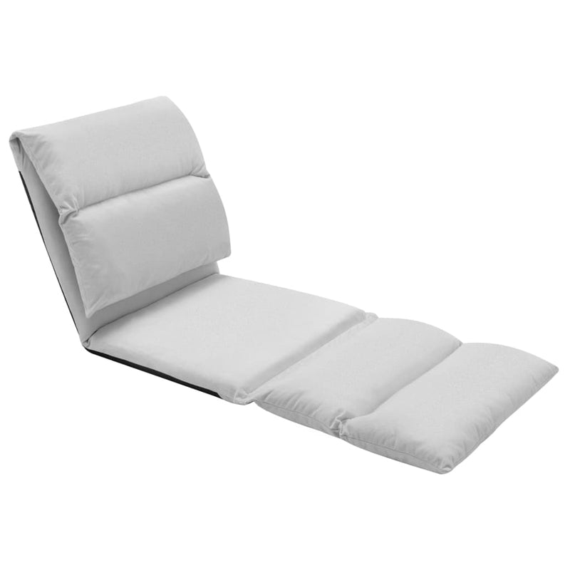 vidaXL Folding Floor Chair Light Grey Microfibre