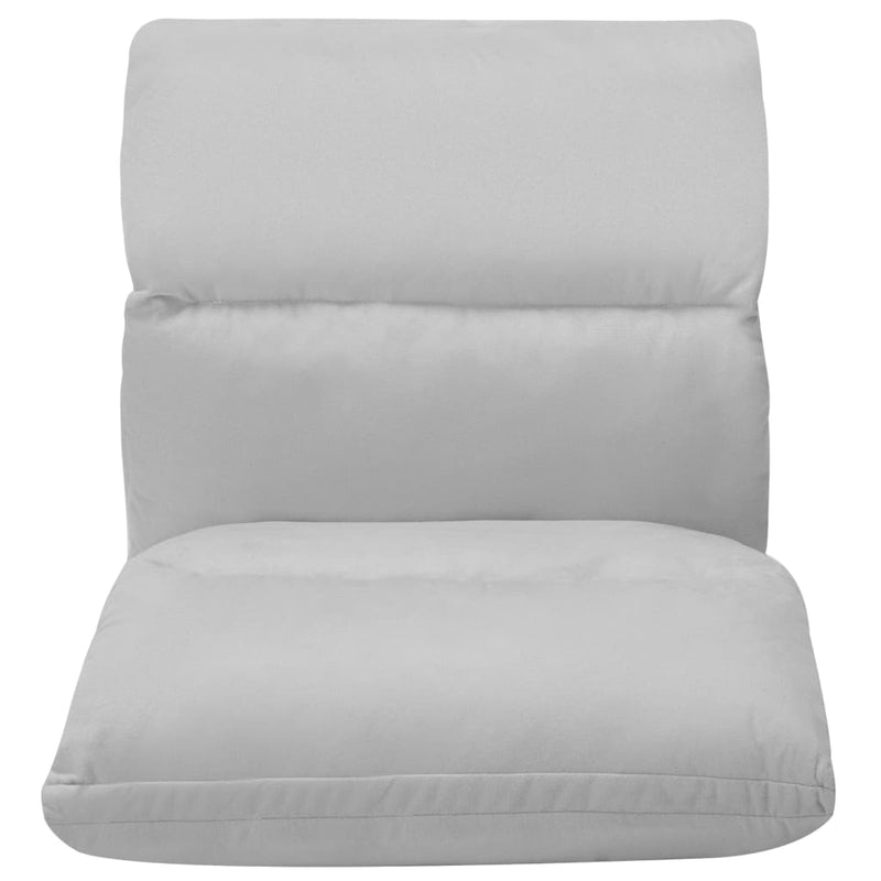 vidaXL Folding Floor Chair Light Grey Microfibre