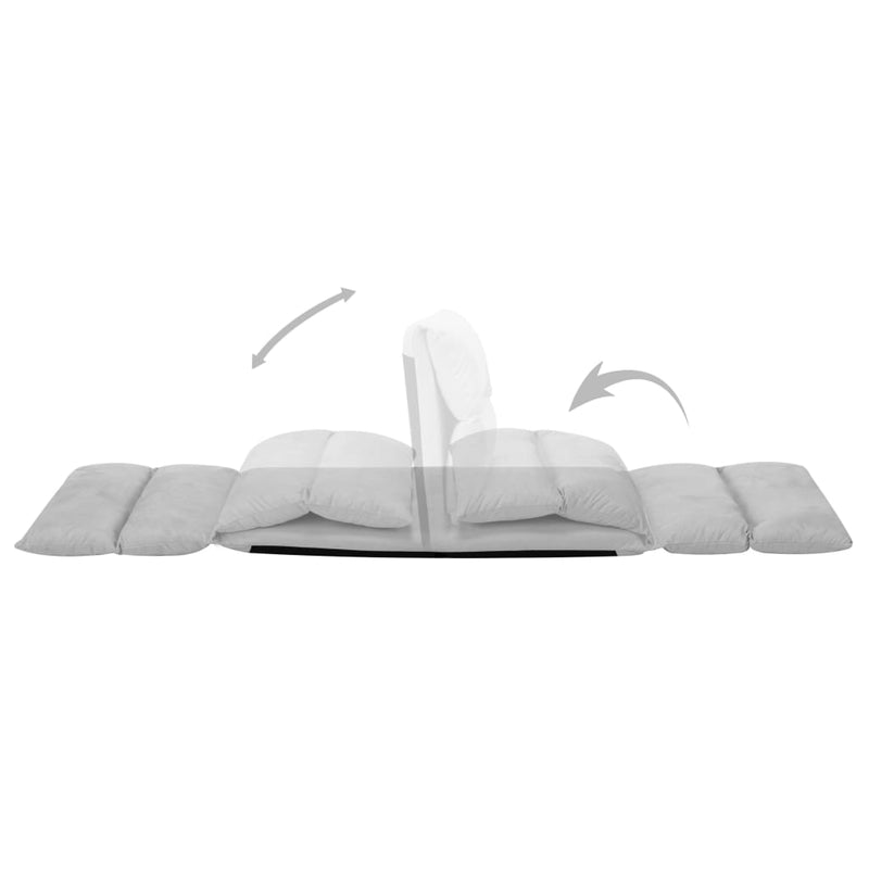 vidaXL Folding Floor Chair Light Grey Microfibre