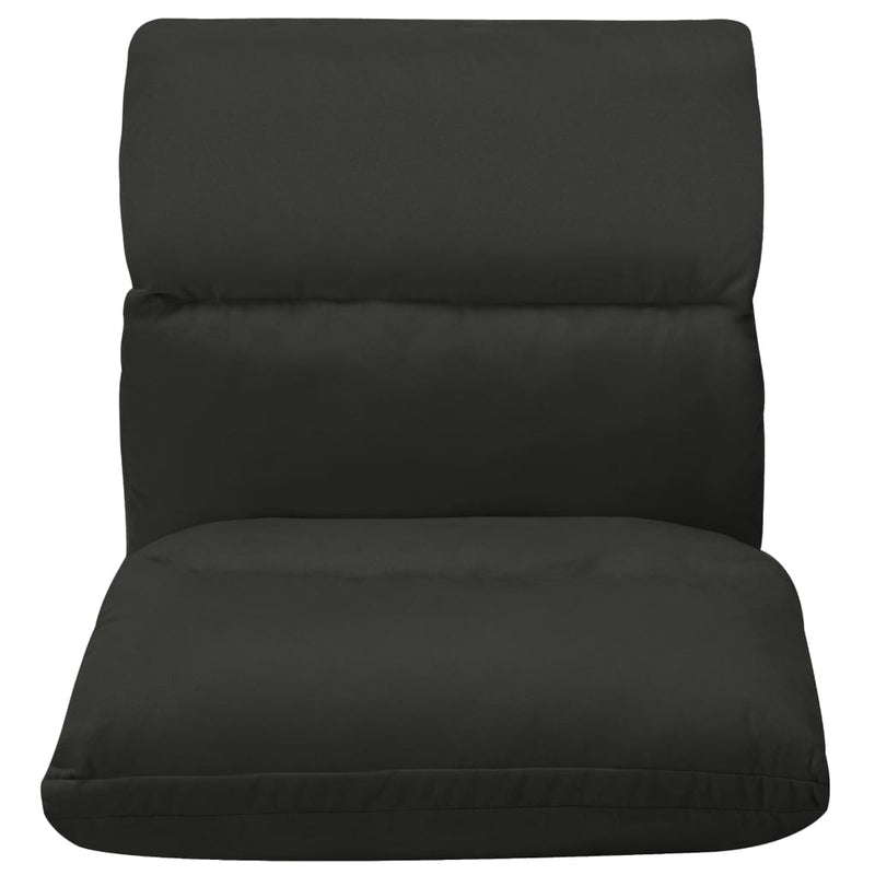vidaXL Folding Floor Chair Black Microfibre