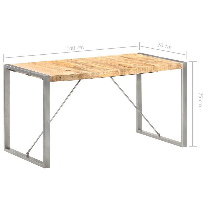 vidaXL Dining Table 140x70x75 cm Solid Wood Mango