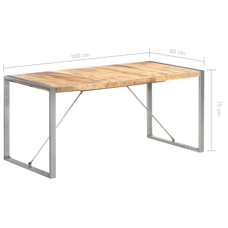 vidaXL Dining Table 160x80x75 cm Solid Wood Mango