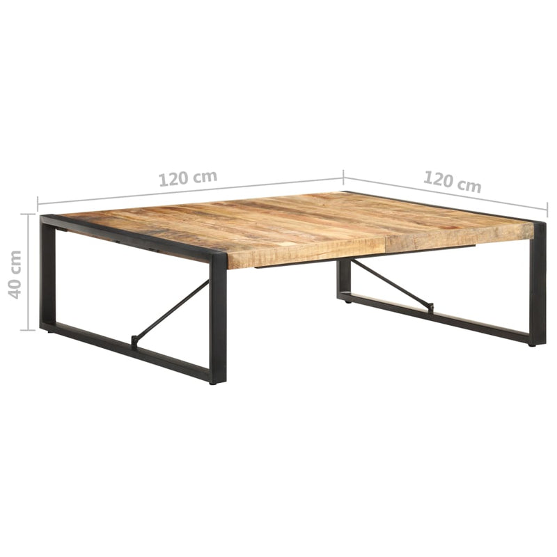 vidaXL Coffee Table 120x120x40 cm Solid Wood Mango
