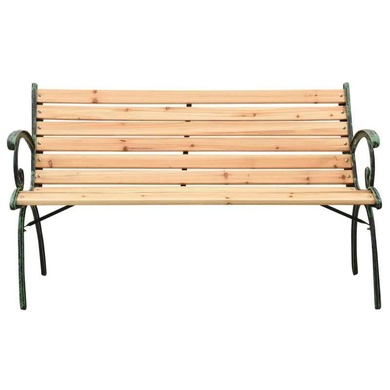 vidaXL Garden Bench 123 cm Cast Iron and Solid Firwood