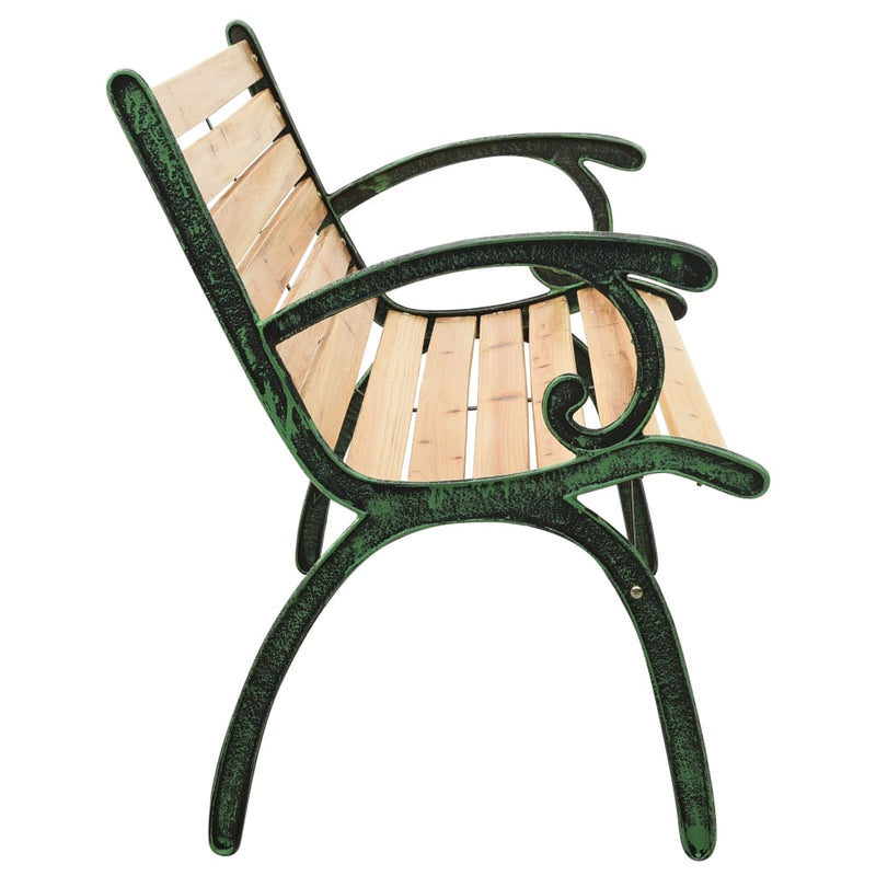 vidaXL Garden Bench 123 cm Cast Iron and Solid Firwood