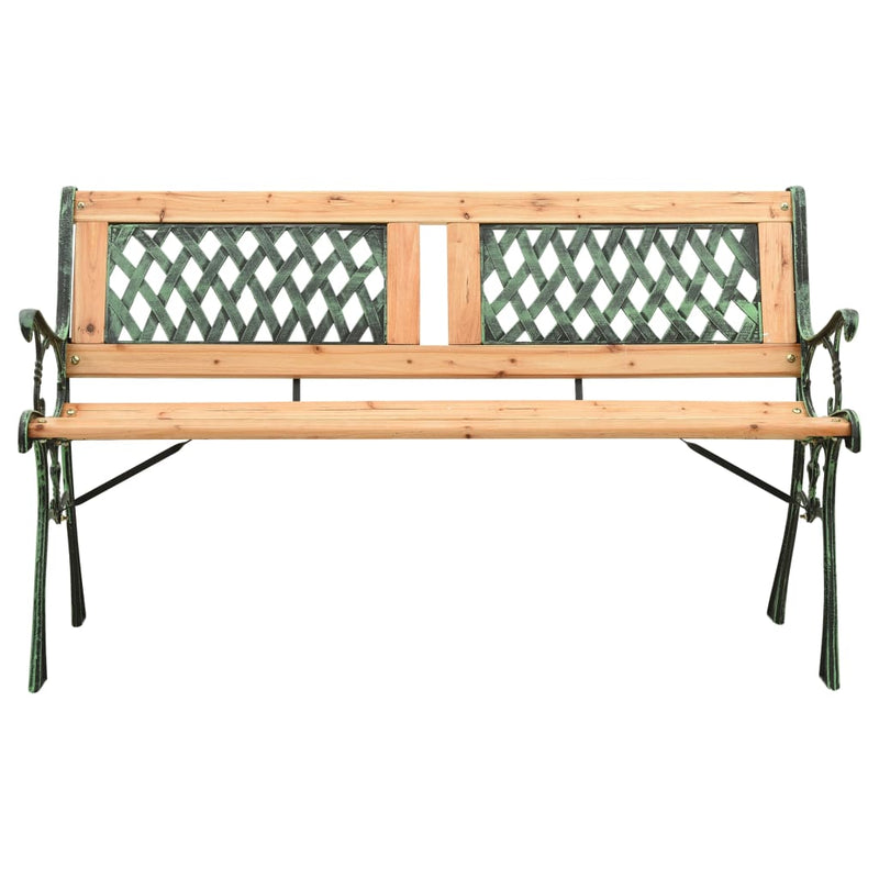 vidaXL Garden Bench 122 cm Cast Iron and Solid Firwood