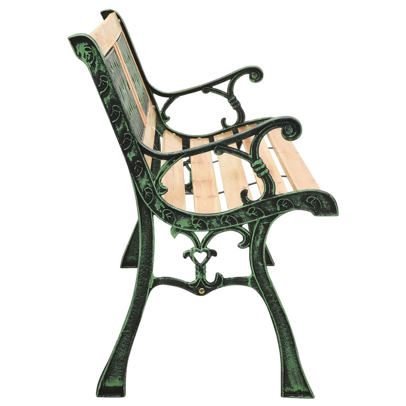 vidaXL Garden Bench 122 cm Cast Iron and Solid Firwood