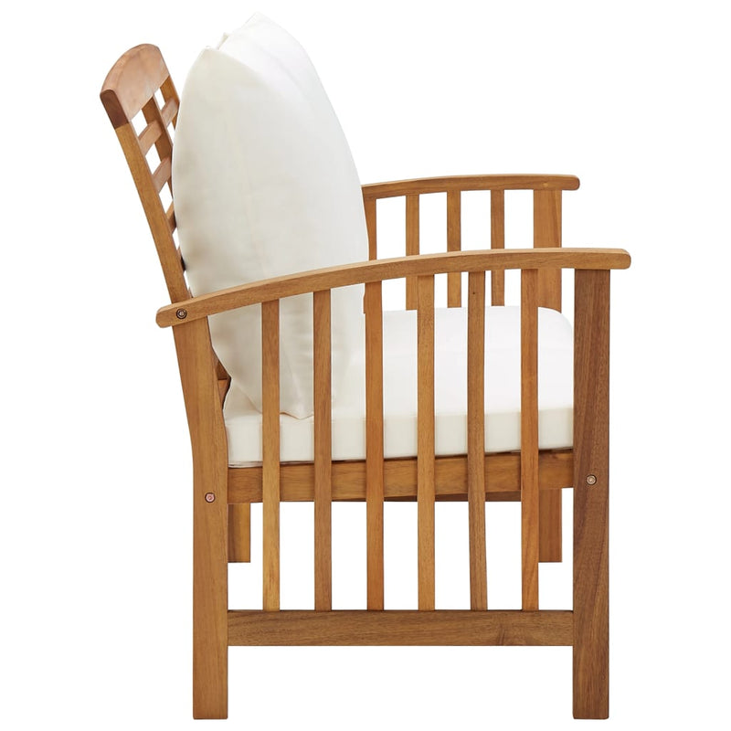 vidaXL Garden Bench with Cushions 119 cm Solid Acacia Wood