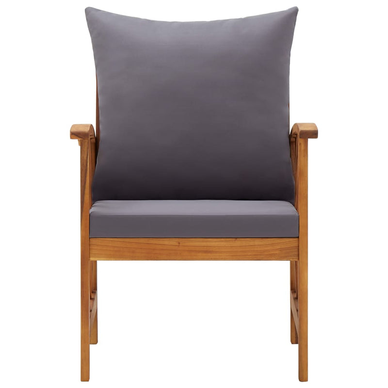 vidaXL Garden Chairs with Cushions 2 pcs Solid Acacia Wood