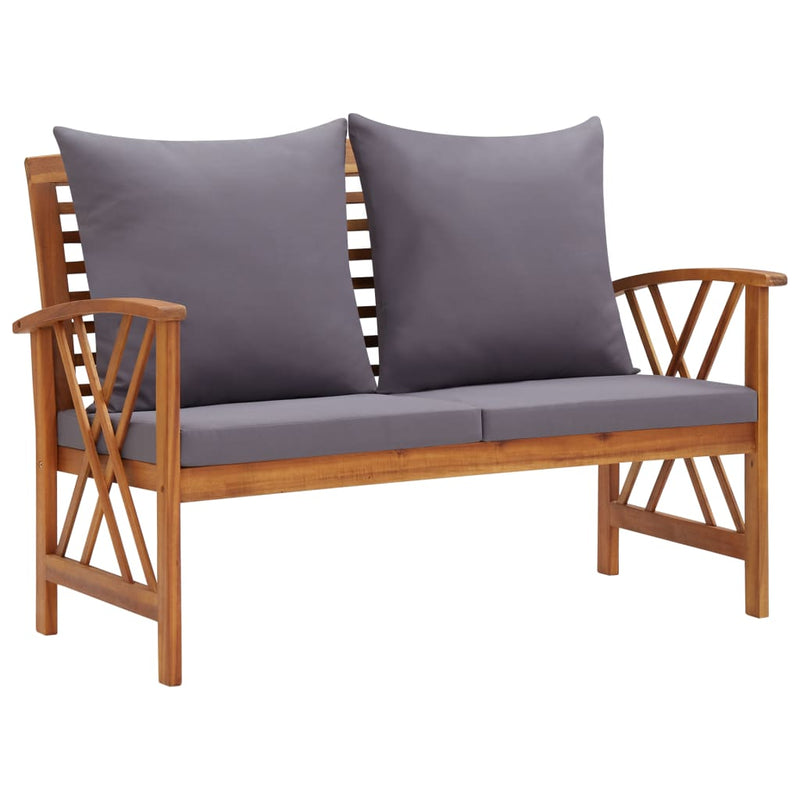 vidaXL Garden Bench with Cushions 119 cm Solid Acacia Wood