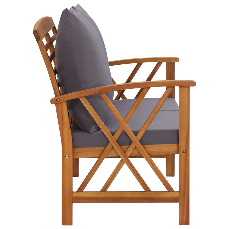 vidaXL Garden Bench with Cushions 119 cm Solid Acacia Wood