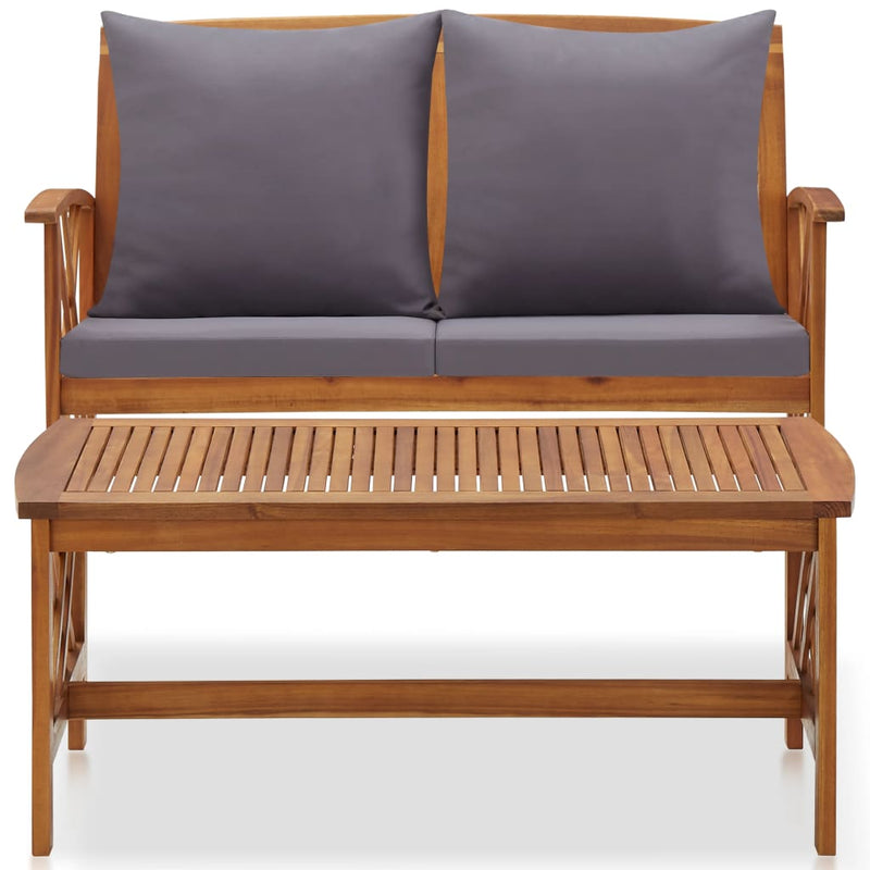 vidaXL 2 Piece Garden Lounge Set with Cushions Solid Acacia Wood