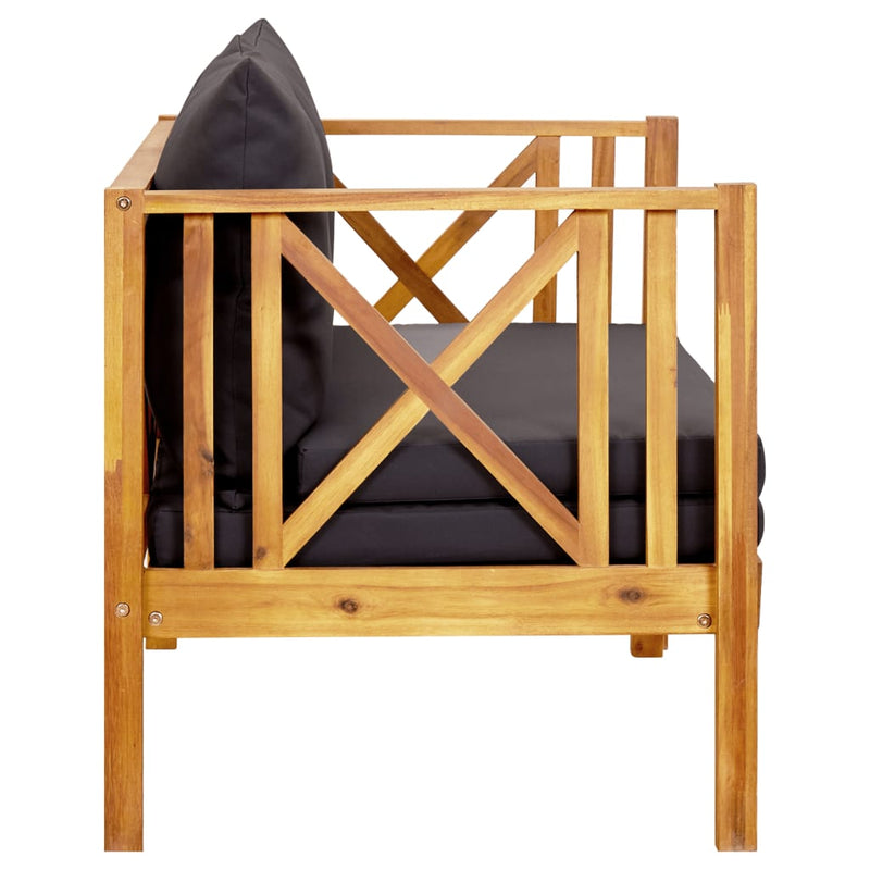 vidaXL 2-Seater Garden Bench with Cushions 122 cm Solid Acacia Wood