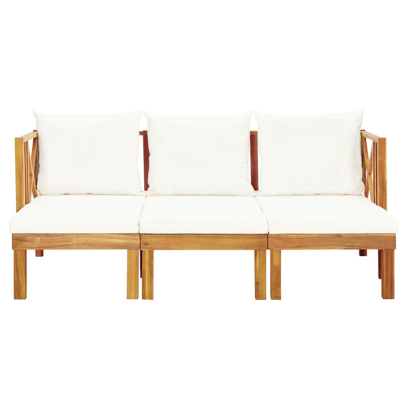 vidaXL 3-Seater Garden Bench with Cushions 179 cm Solid Acacia Wood