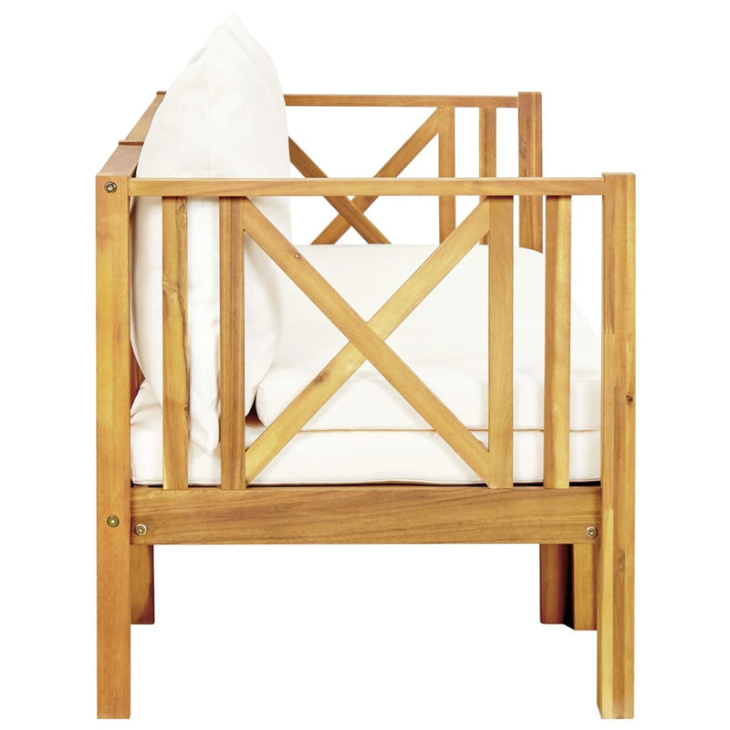 vidaXL 3-Seater Garden Bench with Cushions 179 cm Solid Acacia Wood