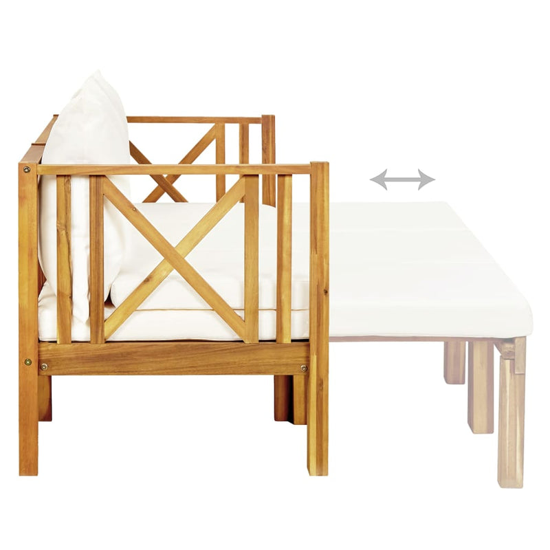 vidaXL 3-Seater Garden Bench with Cushions 179 cm Solid Acacia Wood