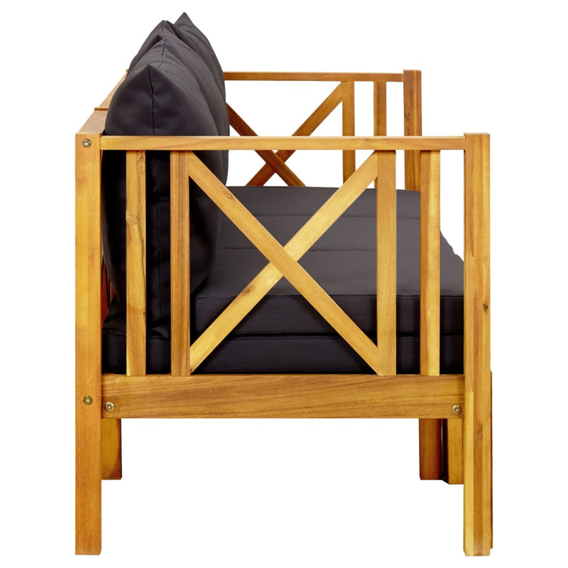 vidaXL 3-Seater Garden Bench with Cushions 179 cm Solid Acacia Wood