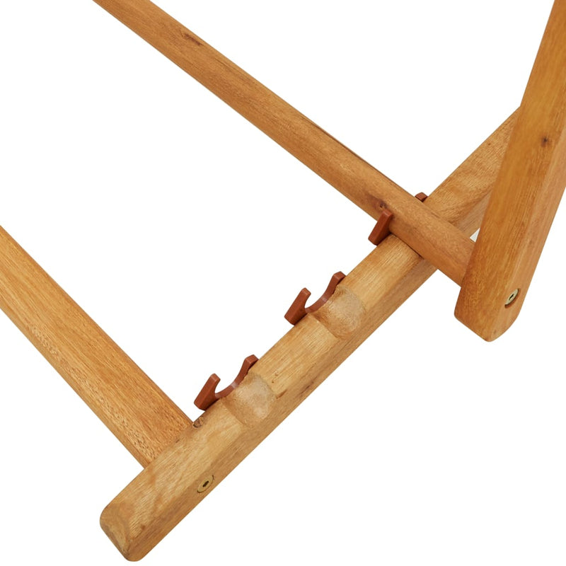 vidaXL Folding Beach Chair Solid Eucalyptus Wood and Fabric Cream