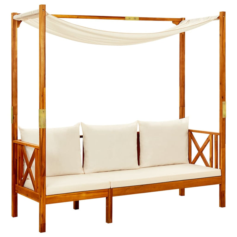 vidaXL Garden Bench with Canopy Solid Acacia Wood