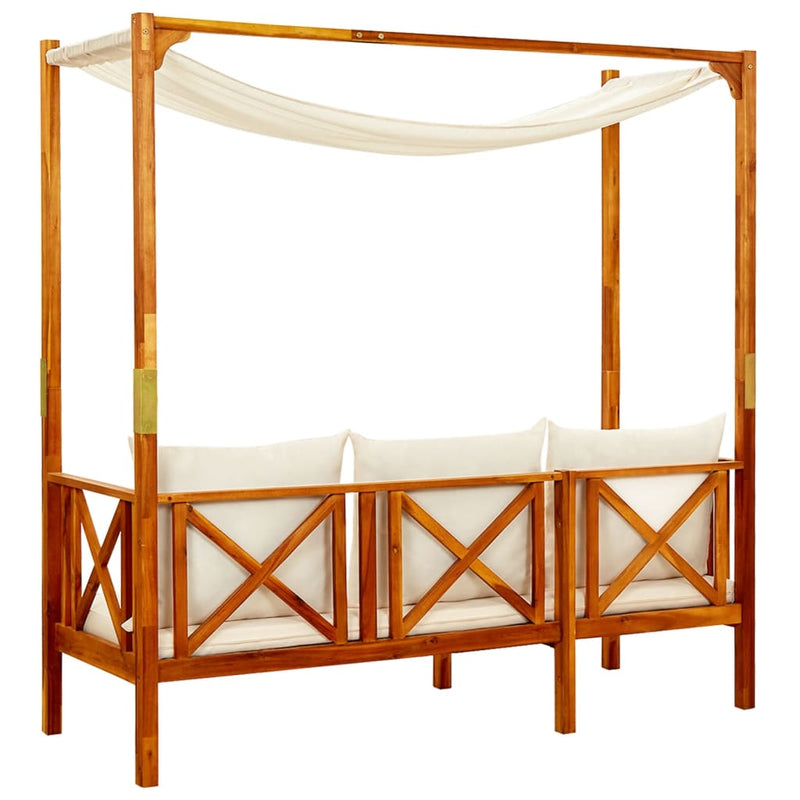 vidaXL Garden Bench with Canopy Solid Acacia Wood
