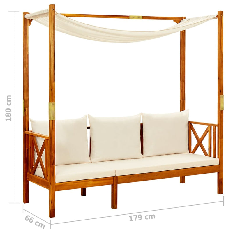 vidaXL Garden Bench with Canopy Solid Acacia Wood
