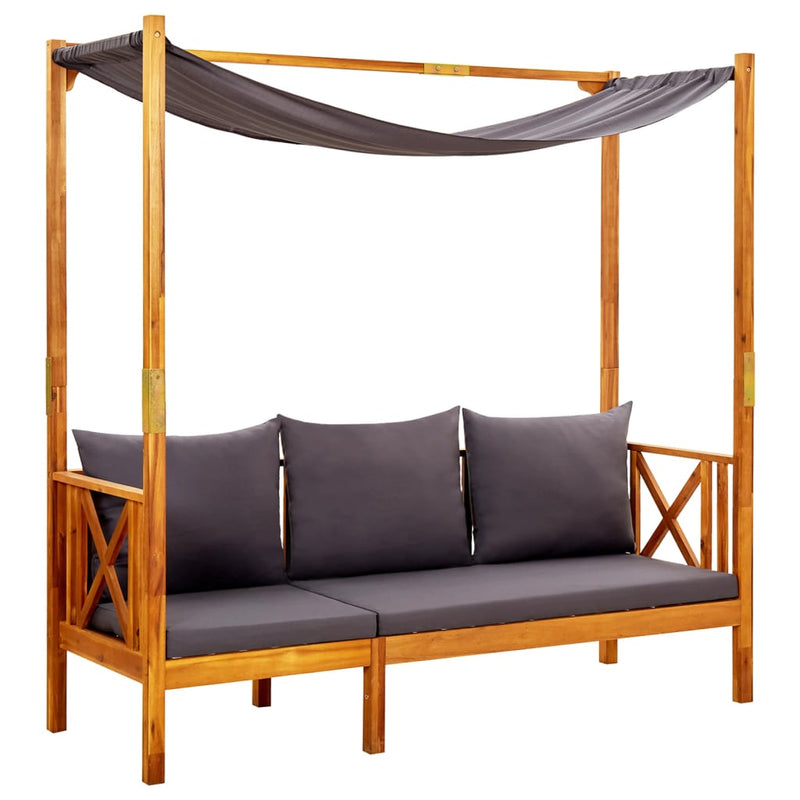 vidaXL Garden Bench with Canopy Solid Acacia Wood