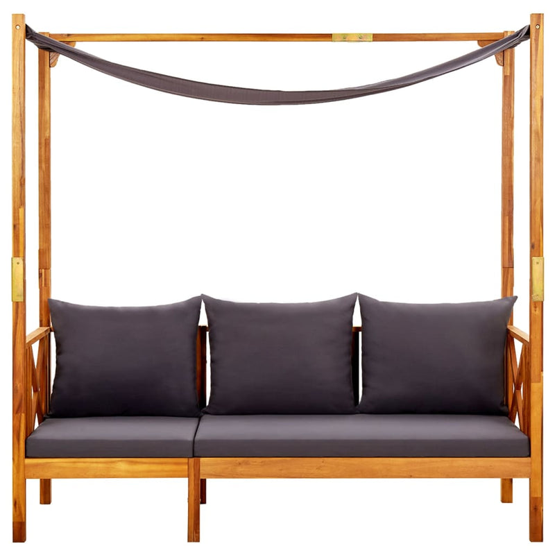 vidaXL Garden Bench with Canopy Solid Acacia Wood
