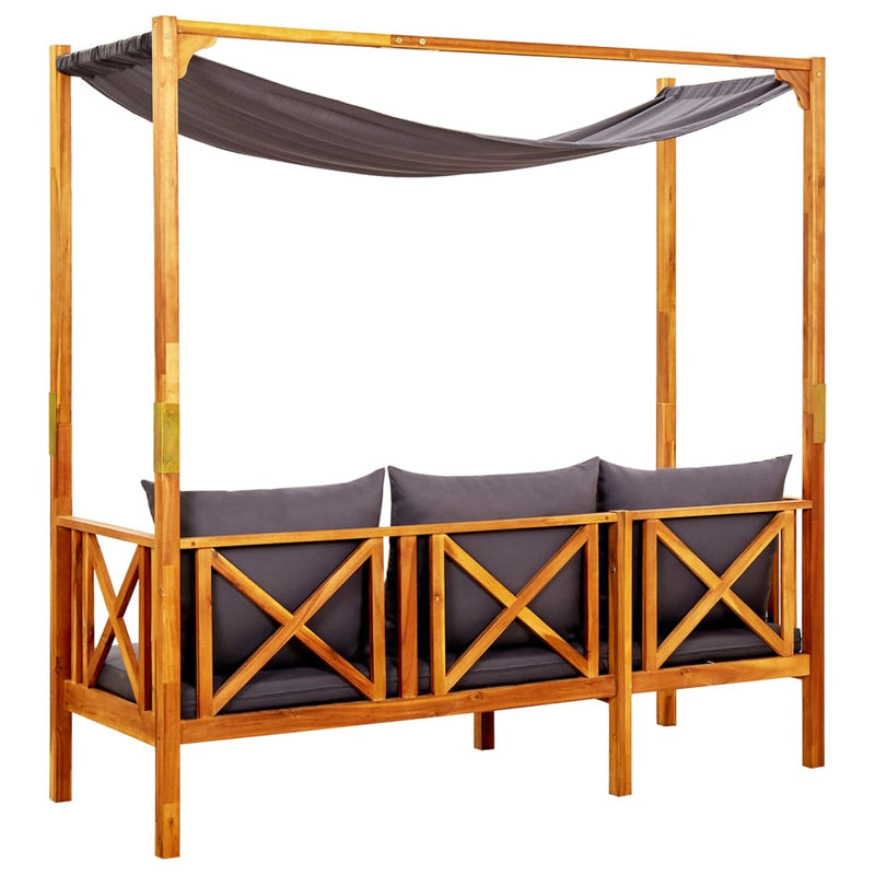 vidaXL Garden Bench with Canopy Solid Acacia Wood