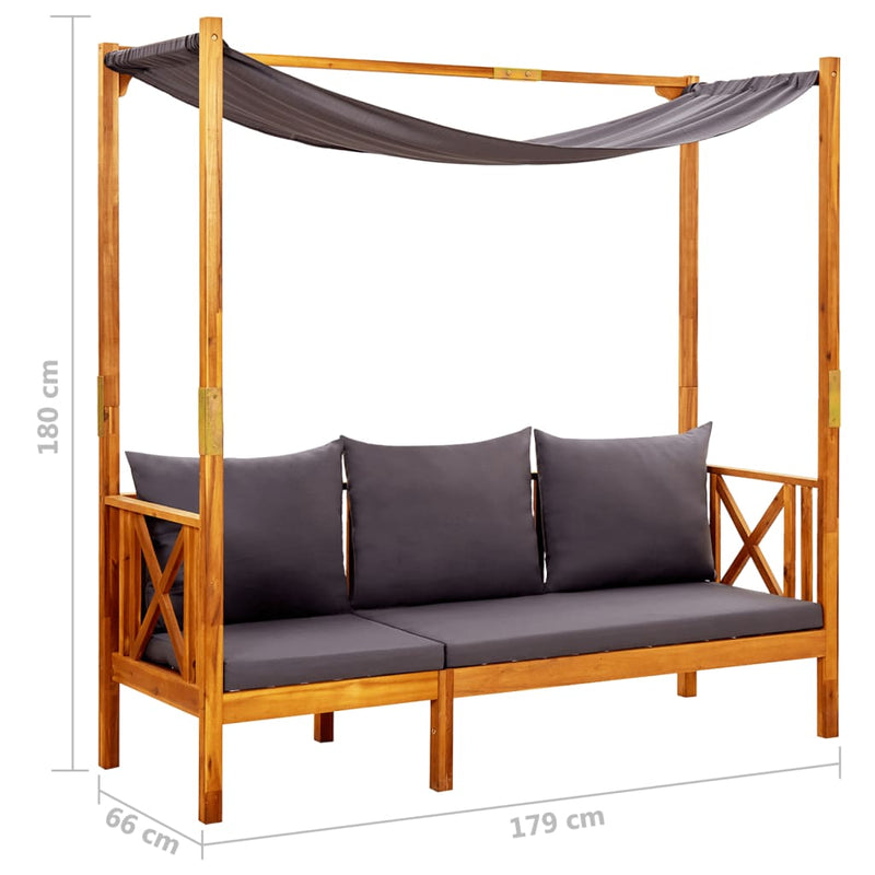vidaXL Garden Bench with Canopy Solid Acacia Wood
