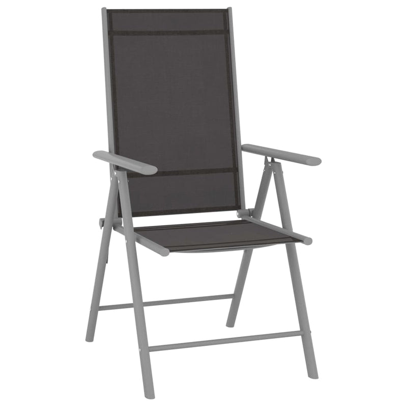 vidaXL Folding Garden Chairs 4 pcs Textilene Black