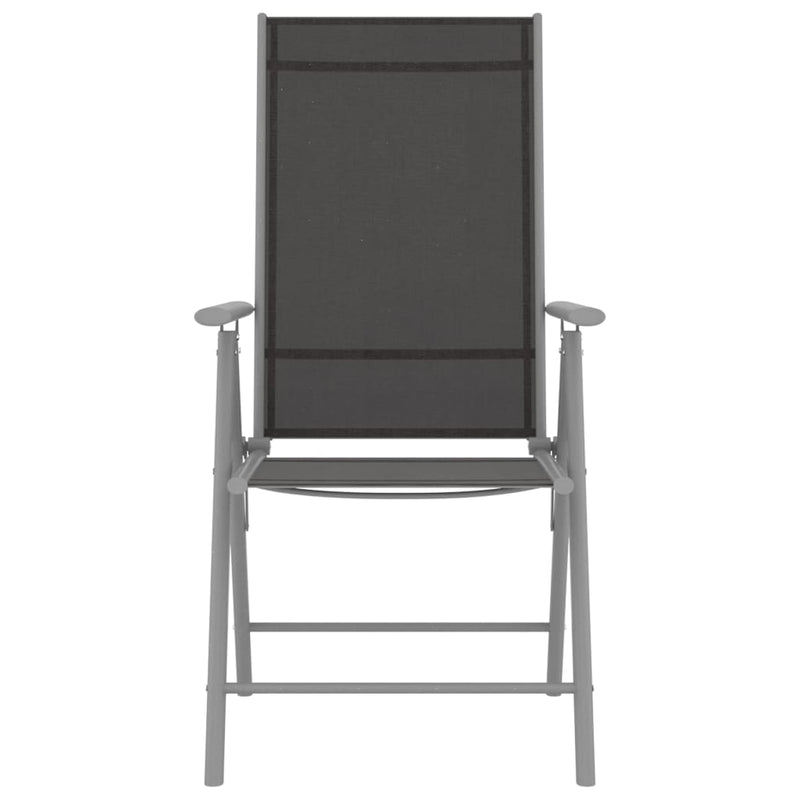 vidaXL Folding Garden Chairs 4 pcs Textilene Black