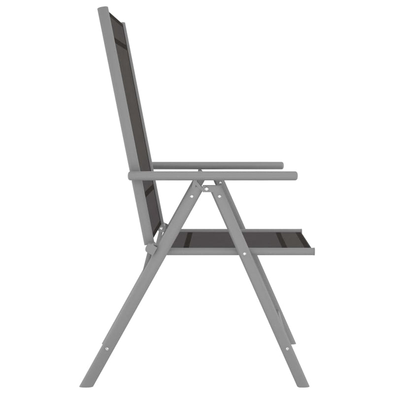 vidaXL Folding Garden Chairs 4 pcs Textilene Black