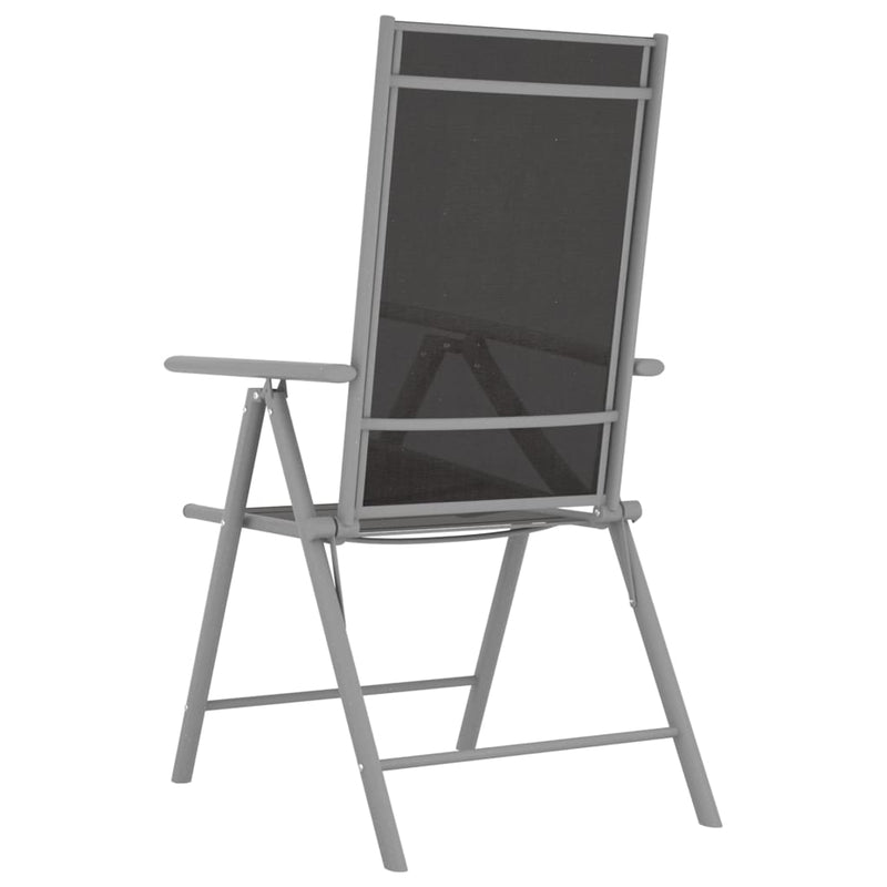 vidaXL Folding Garden Chairs 4 pcs Textilene Black