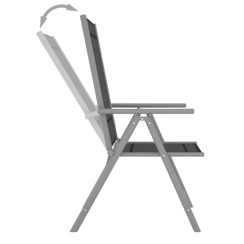 vidaXL Folding Garden Chairs 4 pcs Textilene Black