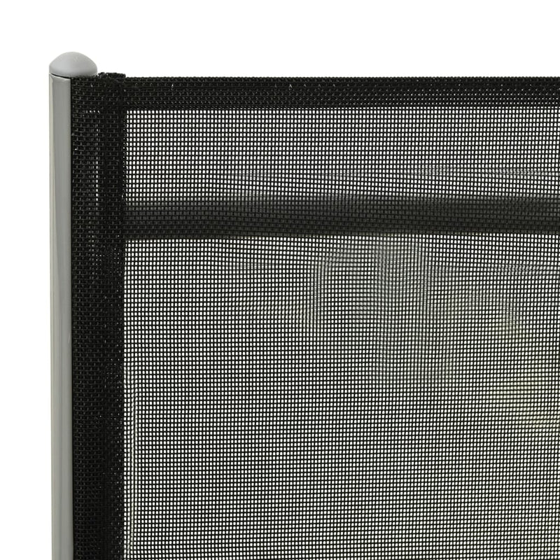 vidaXL Folding Sun Lounger Textilene and Aluminium Black and Silver