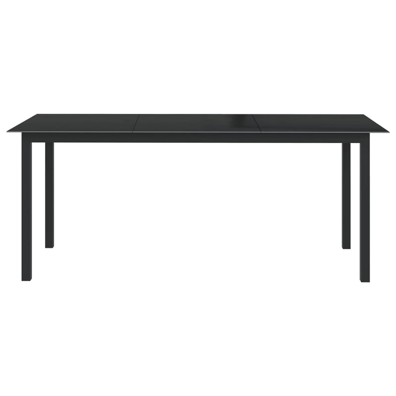 vidaXL Garden Table Black 190x90x74 cm Aluminium and Glass