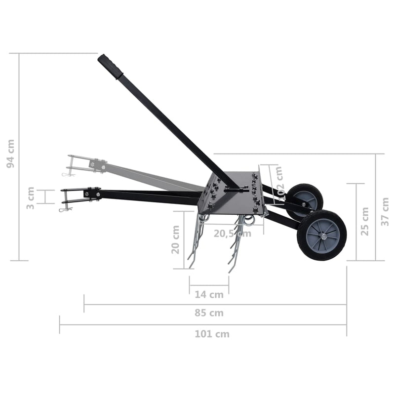 vidaXL Scarifier for Ride-on Mower 100 cm