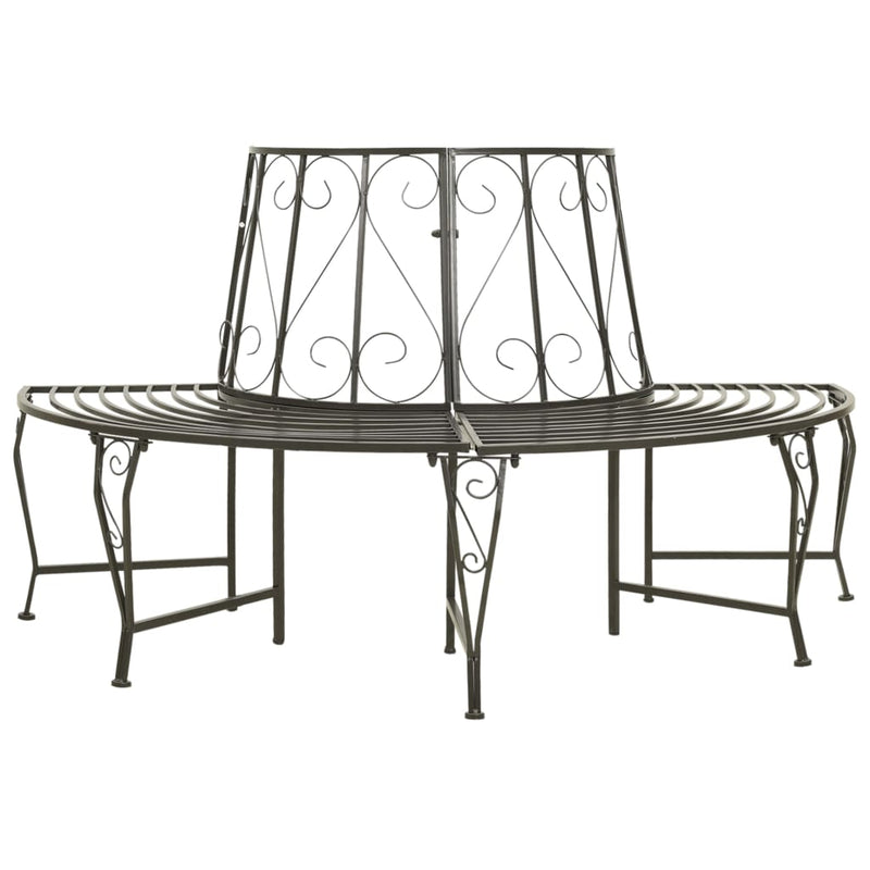 vidaXL Garden Half Round Tree Bench 160 cm Steel