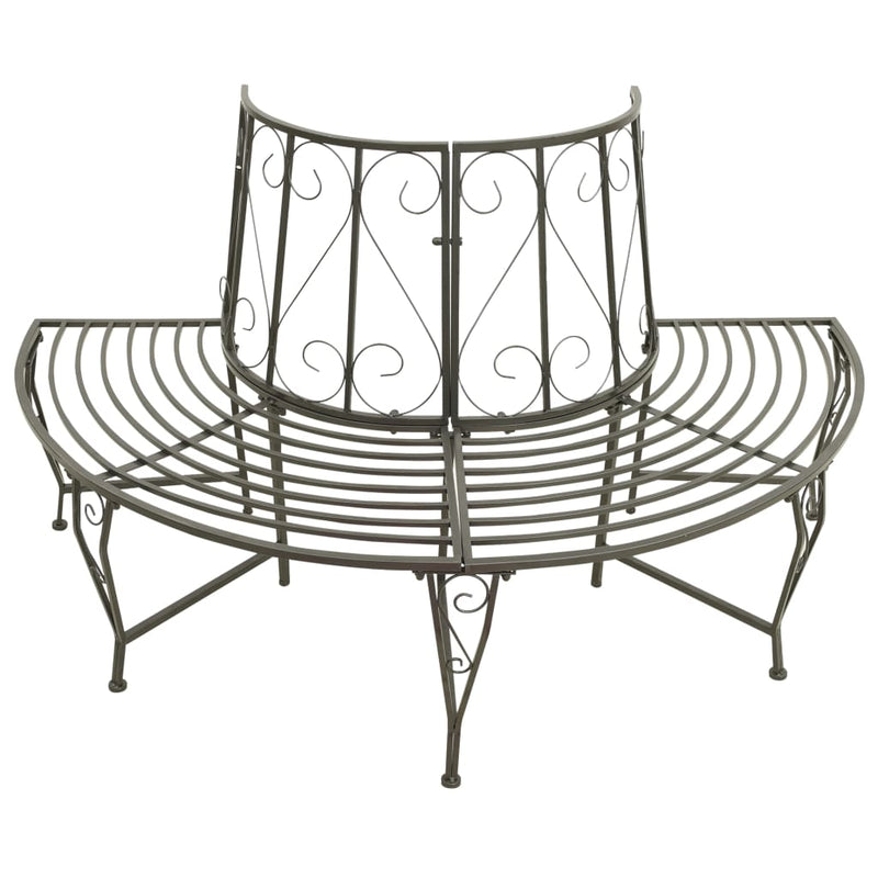 vidaXL Garden Half Round Tree Bench 160 cm Steel
