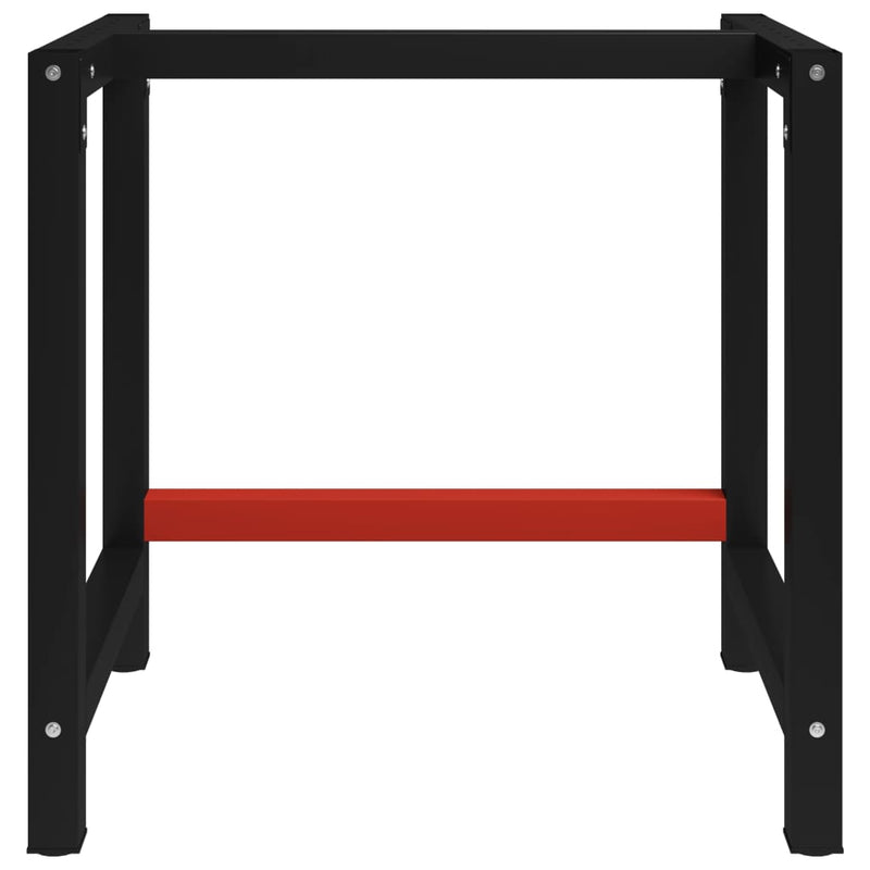 vidaXL Work Bench Frame Metal 80x57x79 cm Black and Red