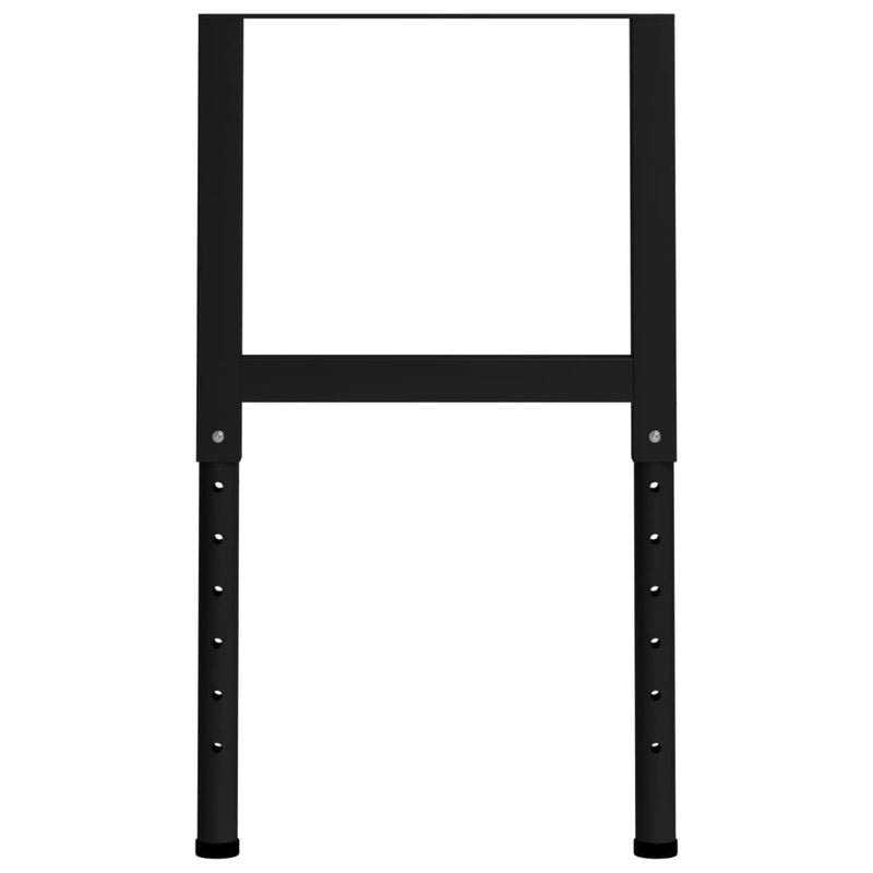 vidaXL Adjustable Work Bench Frames 2 pcs Metal 55x(69-95.5) cm Black